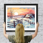 Schneebedecktes Dorf Diamond Painting