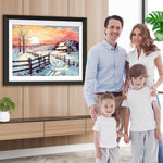 Schneebedecktes Dorf Diamond Painting