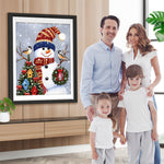 Schneemann Kranz Vögel Weihnachtsbaum Diamond Painting