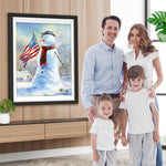 Schneemann mit Flagge Diamond Painting