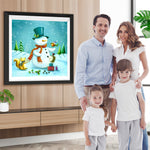 Schneemann mit Tieren Diamond Painting