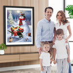 Schneemann mit Weihnachtsgeschenken Diamond Painting