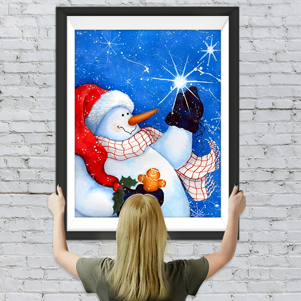 Schneemann Sterne Diamond Painting