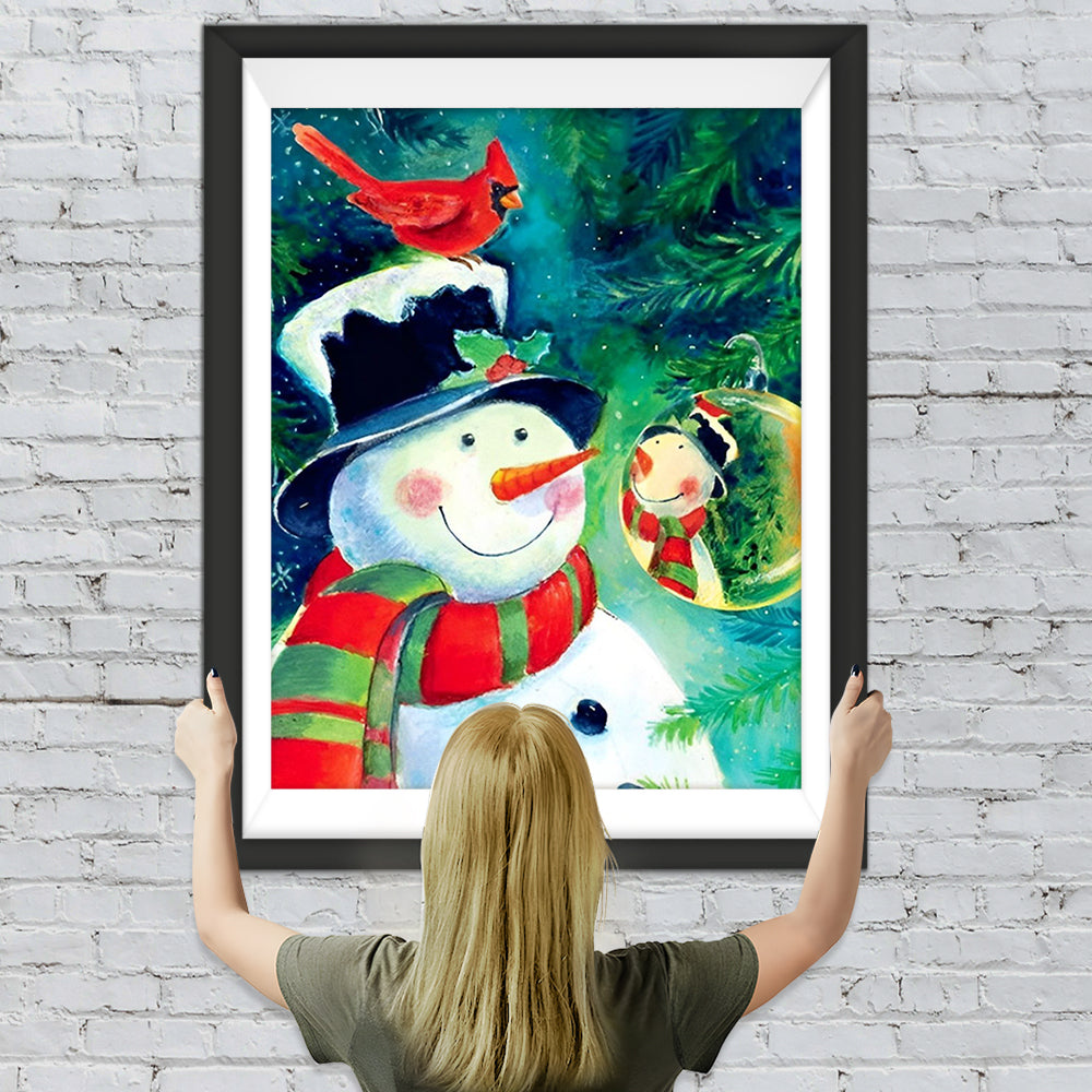 Schneemann und Kristallkugel Diamond Painting