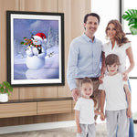Schneemann und Pinguine Diamond Painting