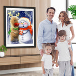 Schneemann und Ren Diamond Painting