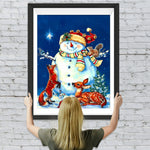 Schneemann und Tiere Diamond Painting
