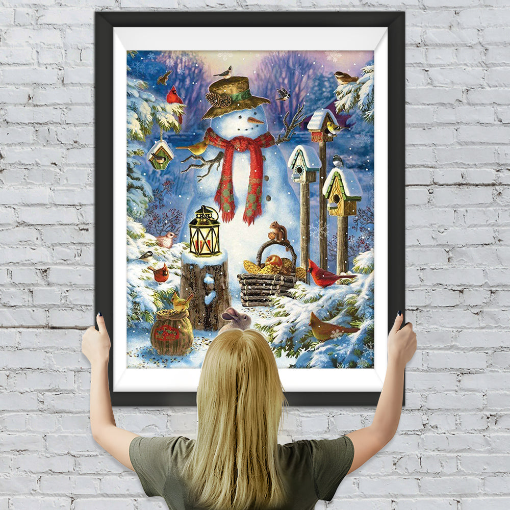 Schneemann und Tiere Diamond Painting