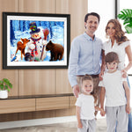 Schneemann und Tiere im Wald Diamond Painting