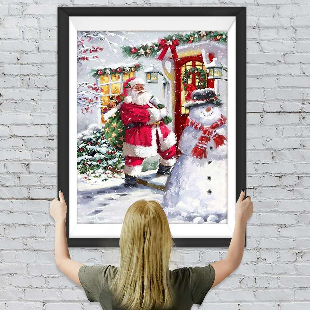 Schneemann und Weihnachtsmann Diamond Painting
