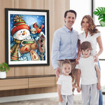 Schneemann Vogel Weihnachten Diamond Painting