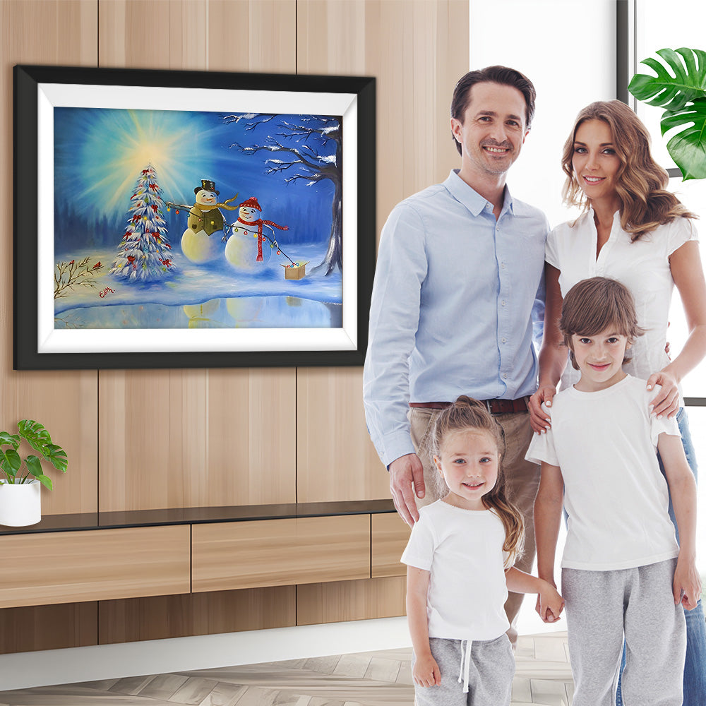 Schneemann Weihnachtsbaum Diamond Painting