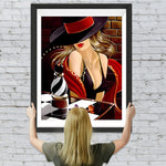 Schöne Frau im Hut Diamond Painting