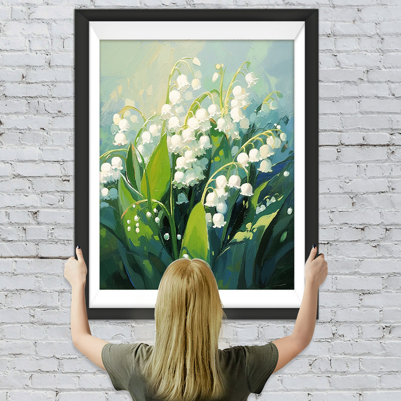Schöne Glockenblumen im Tal Diamond Painting