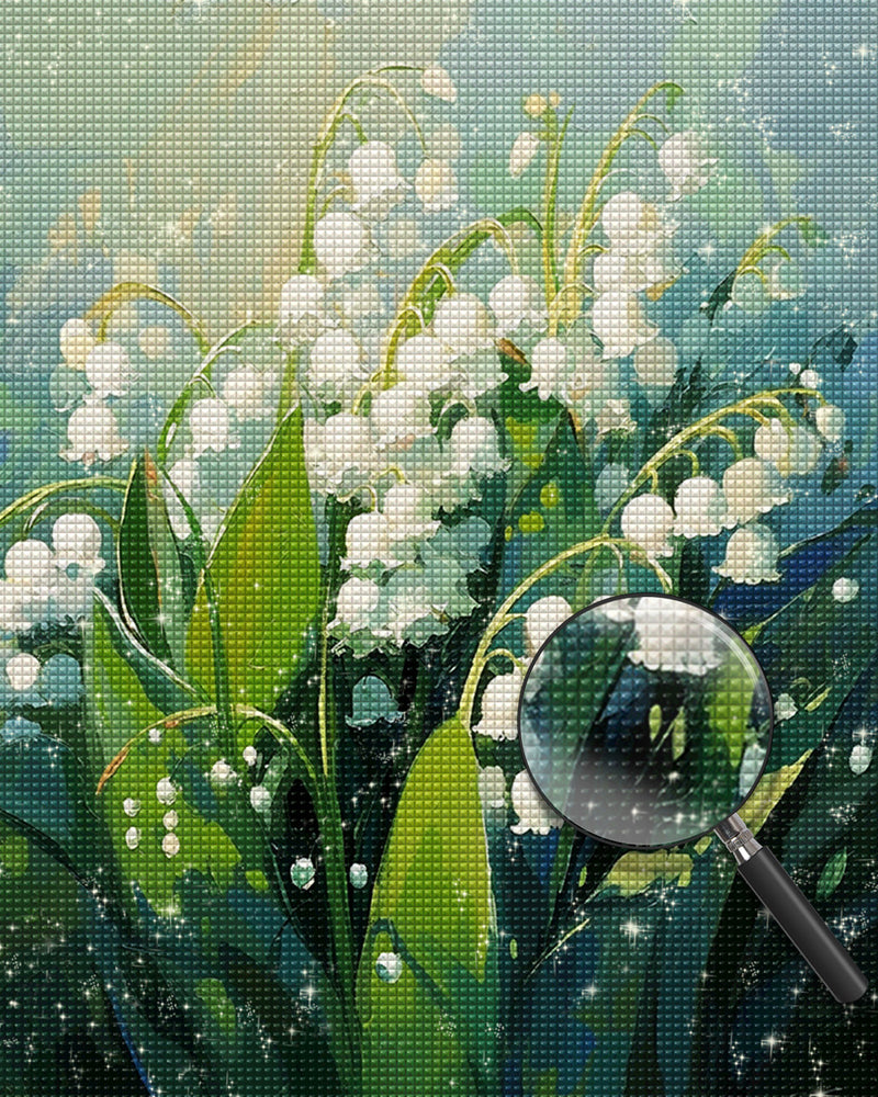 Schöne Glockenblumen im Tal Diamond Painting