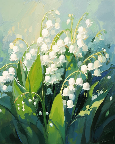 Schöne Glockenblumen im Tal Diamond Painting