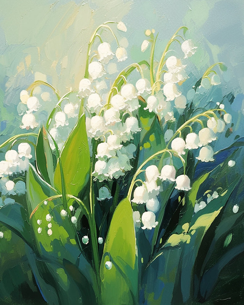 Schöne Glockenblumen im Tal Diamond Painting