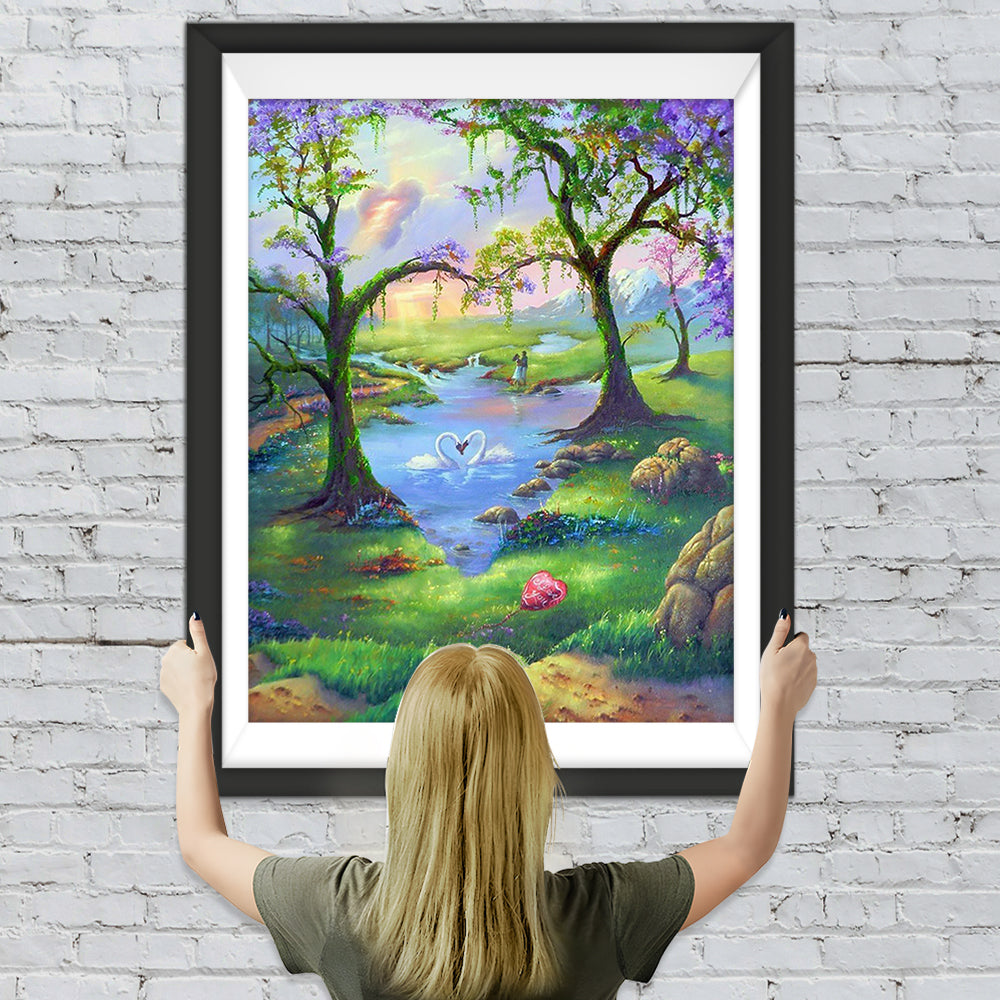 Schöne Landschaft im Frühling Diamond Painting