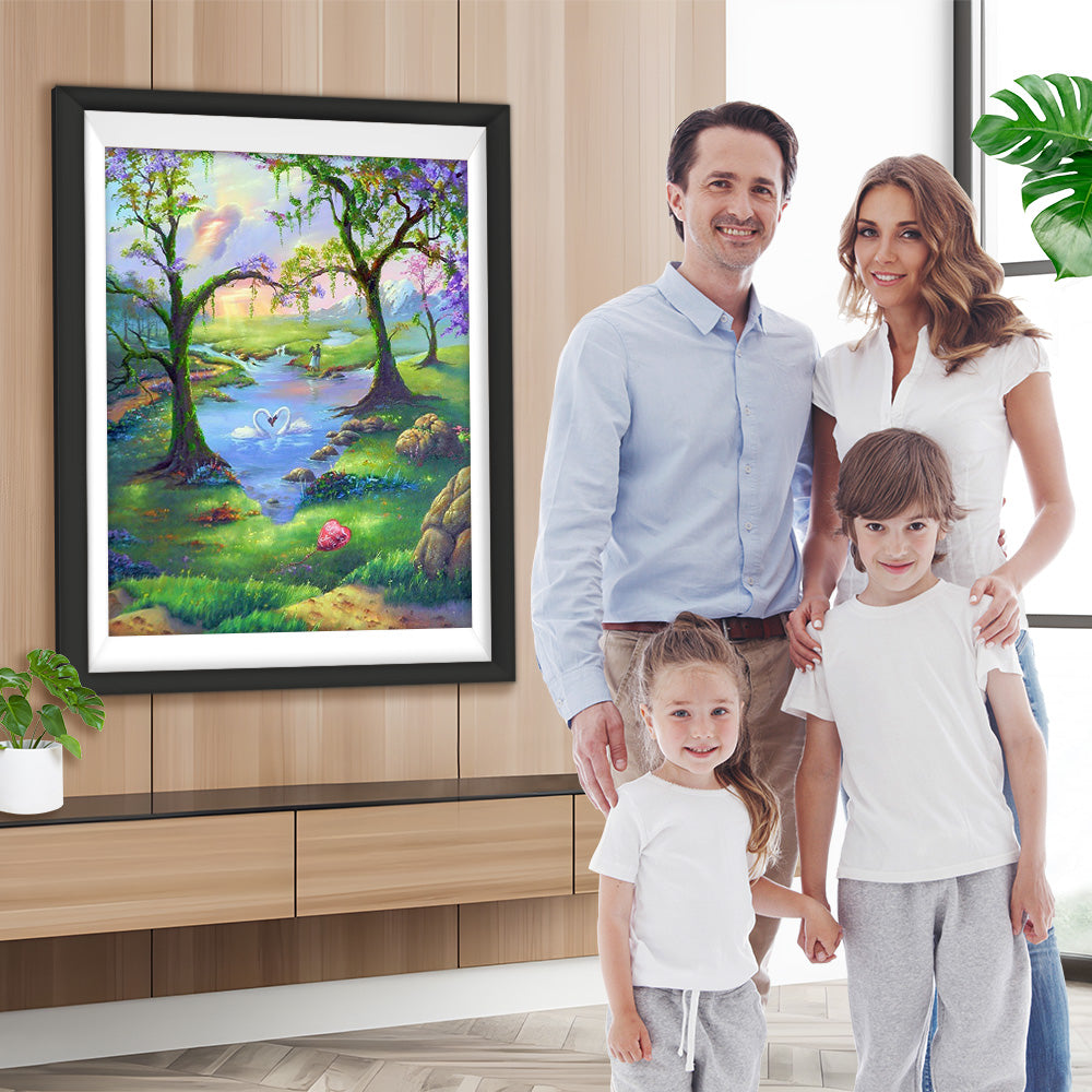 Schöne Landschaft im Frühling Diamond Painting