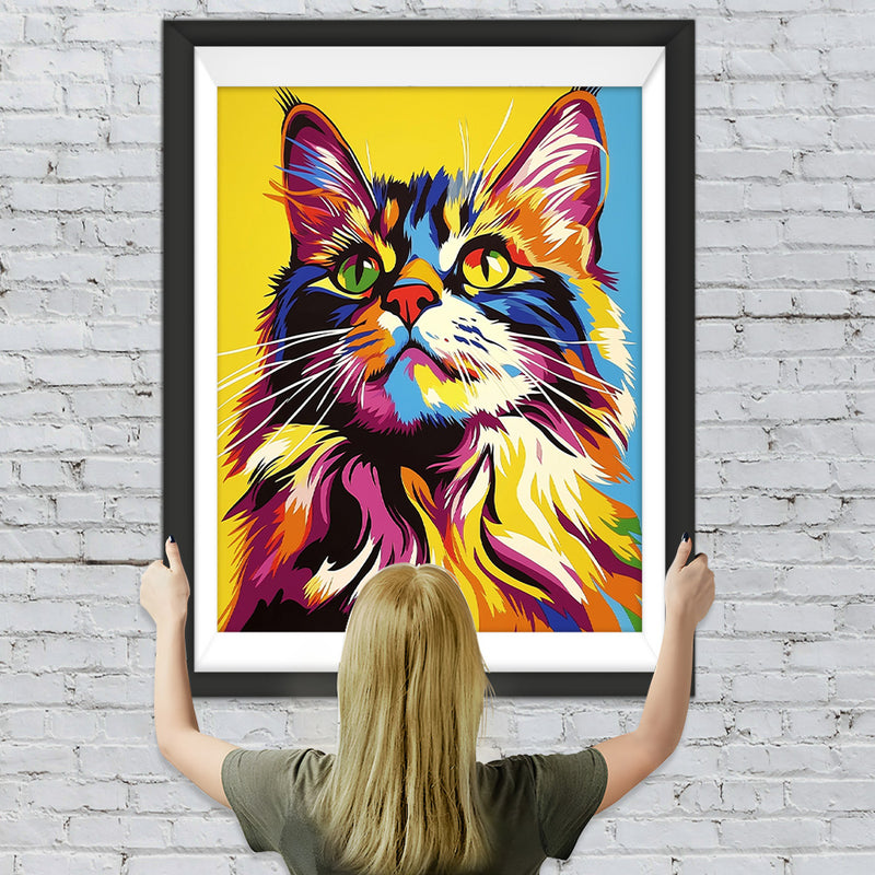 Schöne Maine Coon Katze Diamond Painting