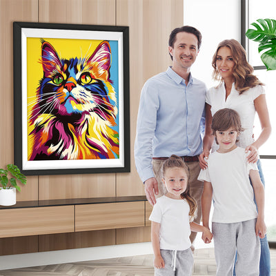 Schöne Maine Coon Katze Diamond Painting