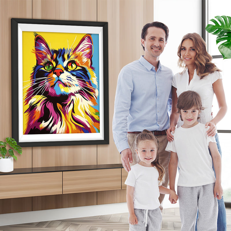 Schöne Maine Coon Katze Diamond Painting