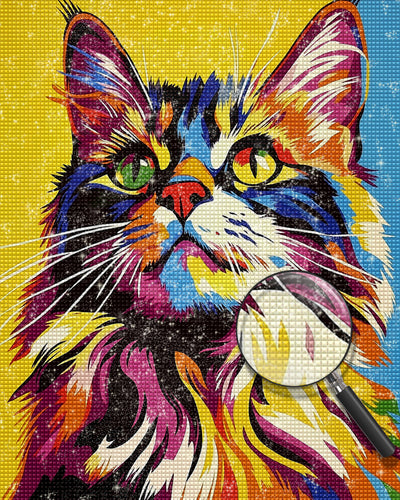 Schöne Maine Coon Katze Diamond Painting