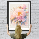 Schöne rosa Pfingstrosen Diamond Painting