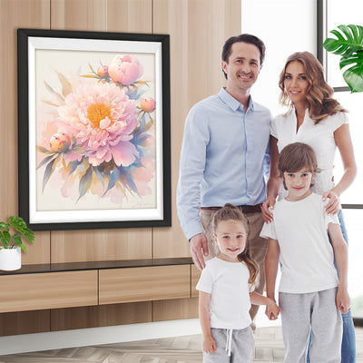 Schöne rosa Pfingstrosen Diamond Painting