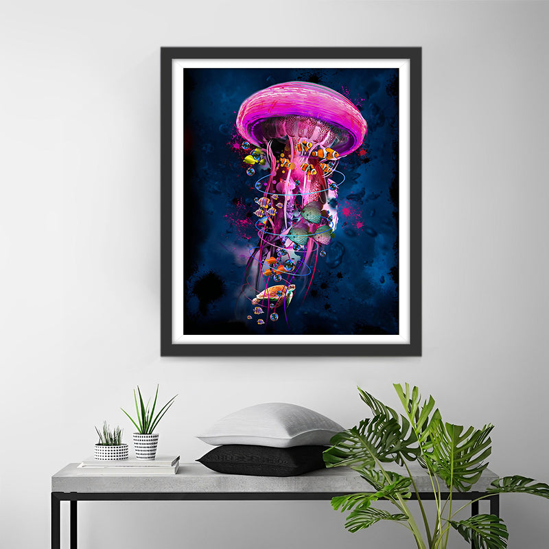 Schöne rosa Qualle Diamond Painting