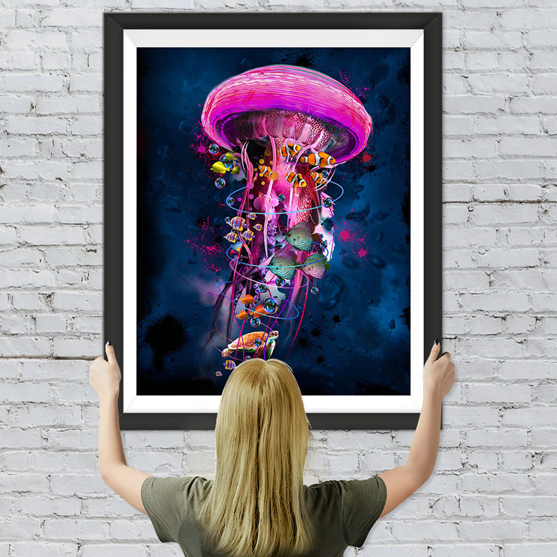 Schöne rosa Qualle Diamond Painting