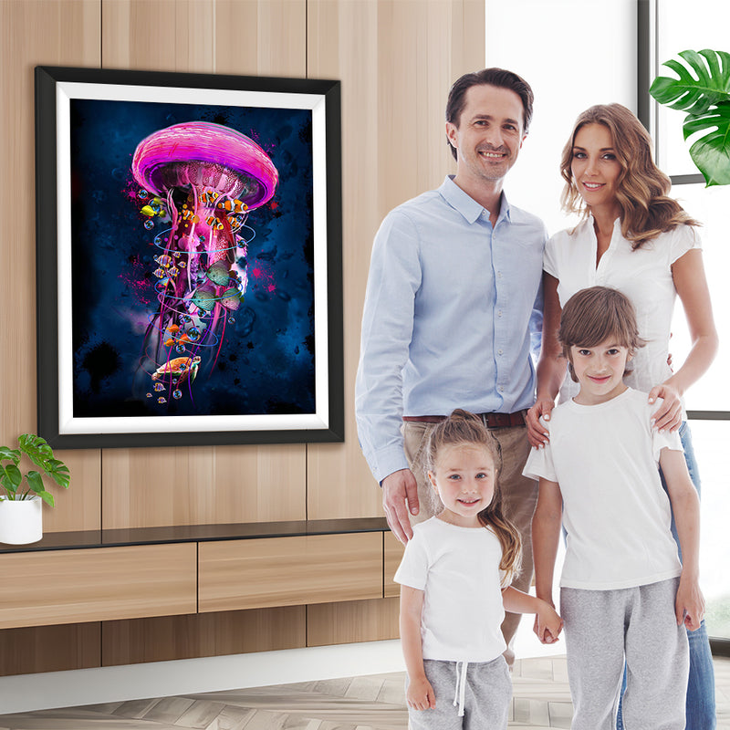 Schöne rosa Qualle Diamond Painting