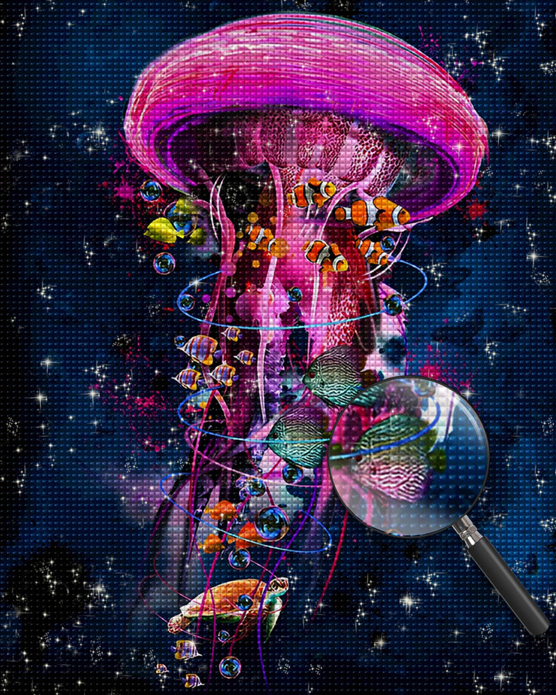 Schöne rosa Qualle Diamond Painting