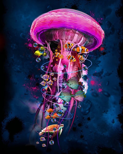Schöne rosa Qualle Diamond Painting