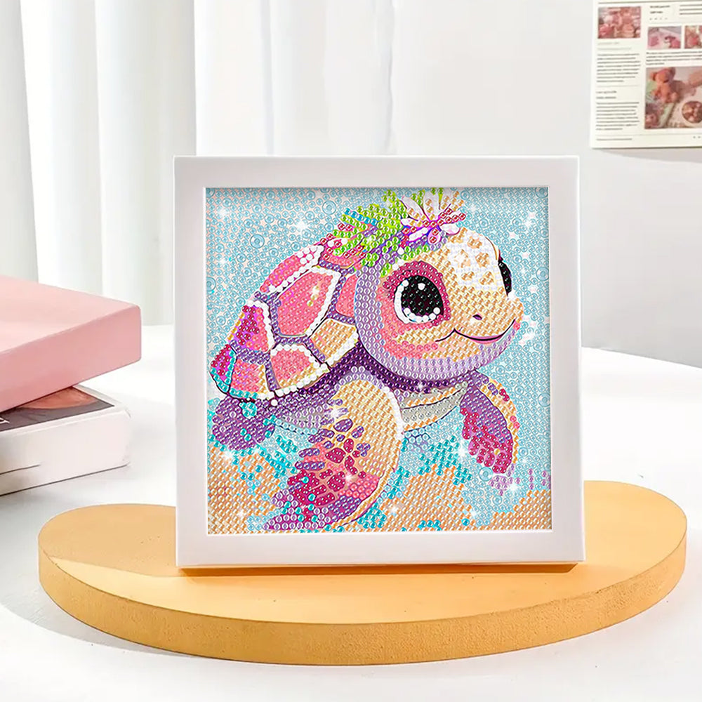 Schöne rosa Schildkröte Mini-Kristallpünktchen Diamond Painting