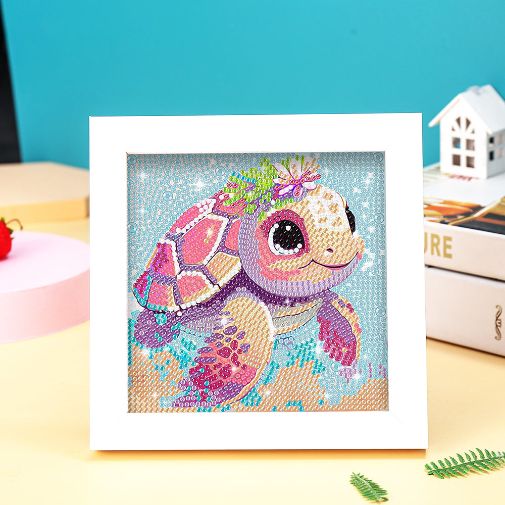 Schöne rosa Schildkröte Mini-Kristallpünktchen Diamond Painting