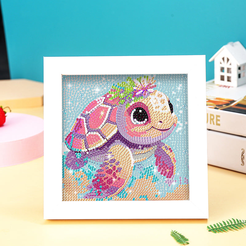 Schöne rosa Schildkröte Mini-Kristallpünktchen Diamond Painting