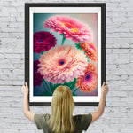 Schöne rosa und rote Chrysanthemen Diamond Painting