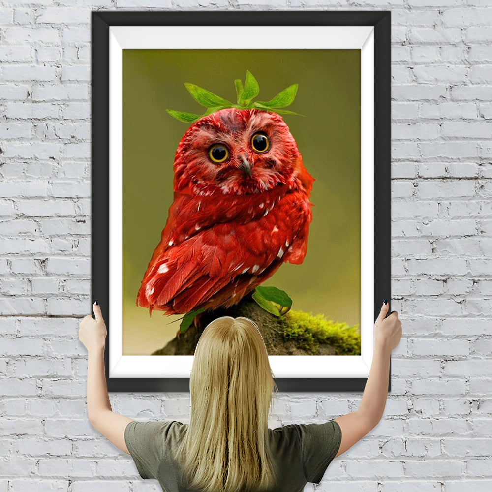 Schöne rote Eule Diamond Painting