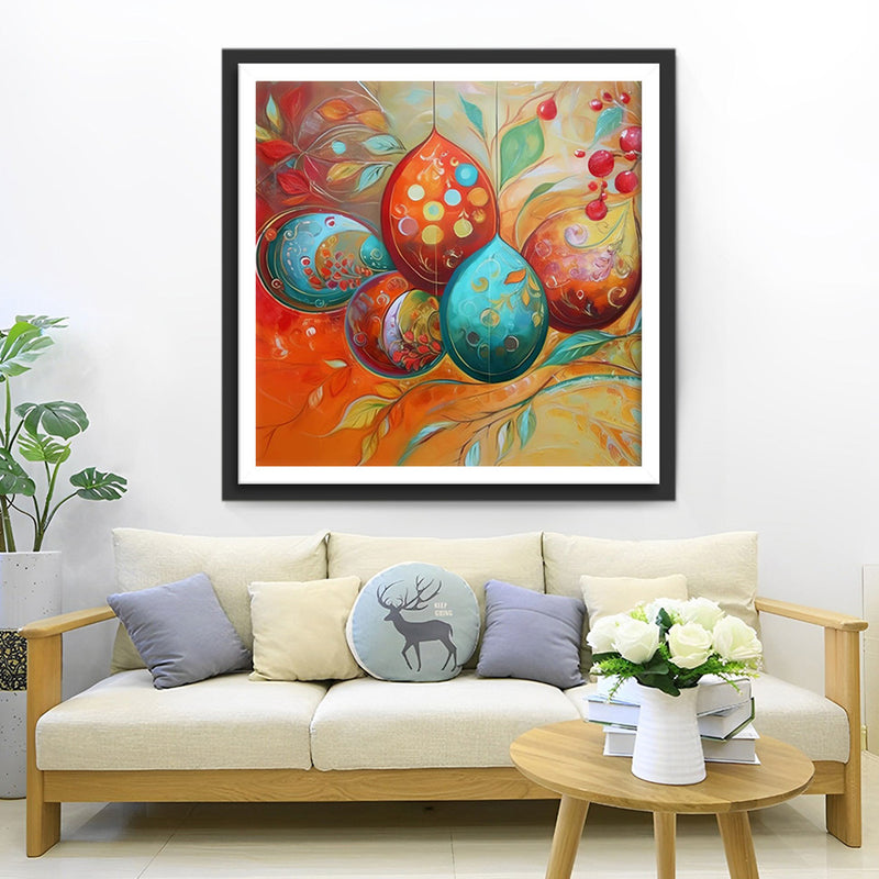 Schöne Weihnachtsdekoration Kugeln Diamond Painting