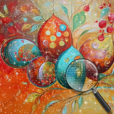 Schöne Weihnachtsdekoration Kugeln Diamond Painting