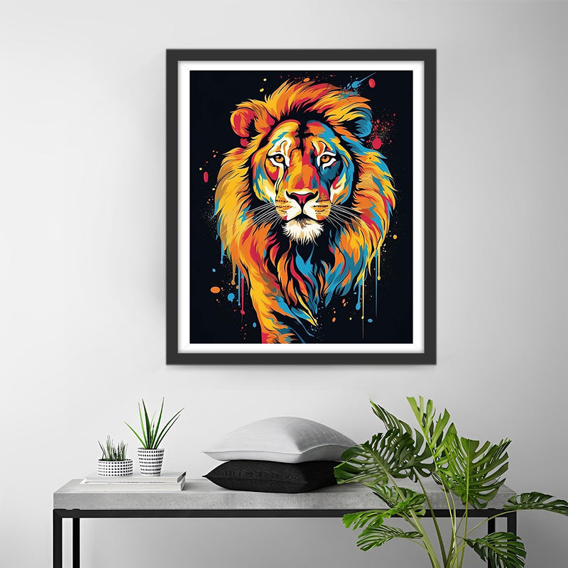 Schöner Aquarell-Löwe Diamond Painting