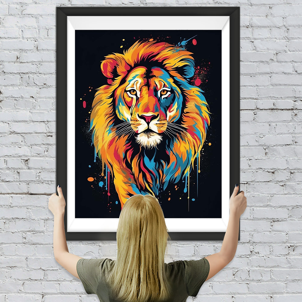 Schöner Aquarell-Löwe Diamond Painting