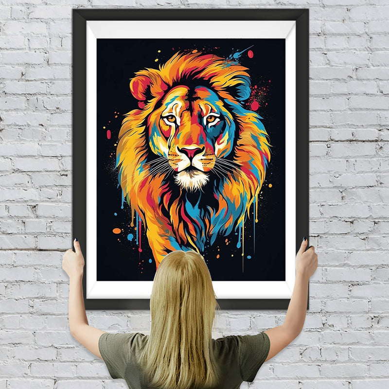Schöner Aquarell-Löwe Diamond Painting