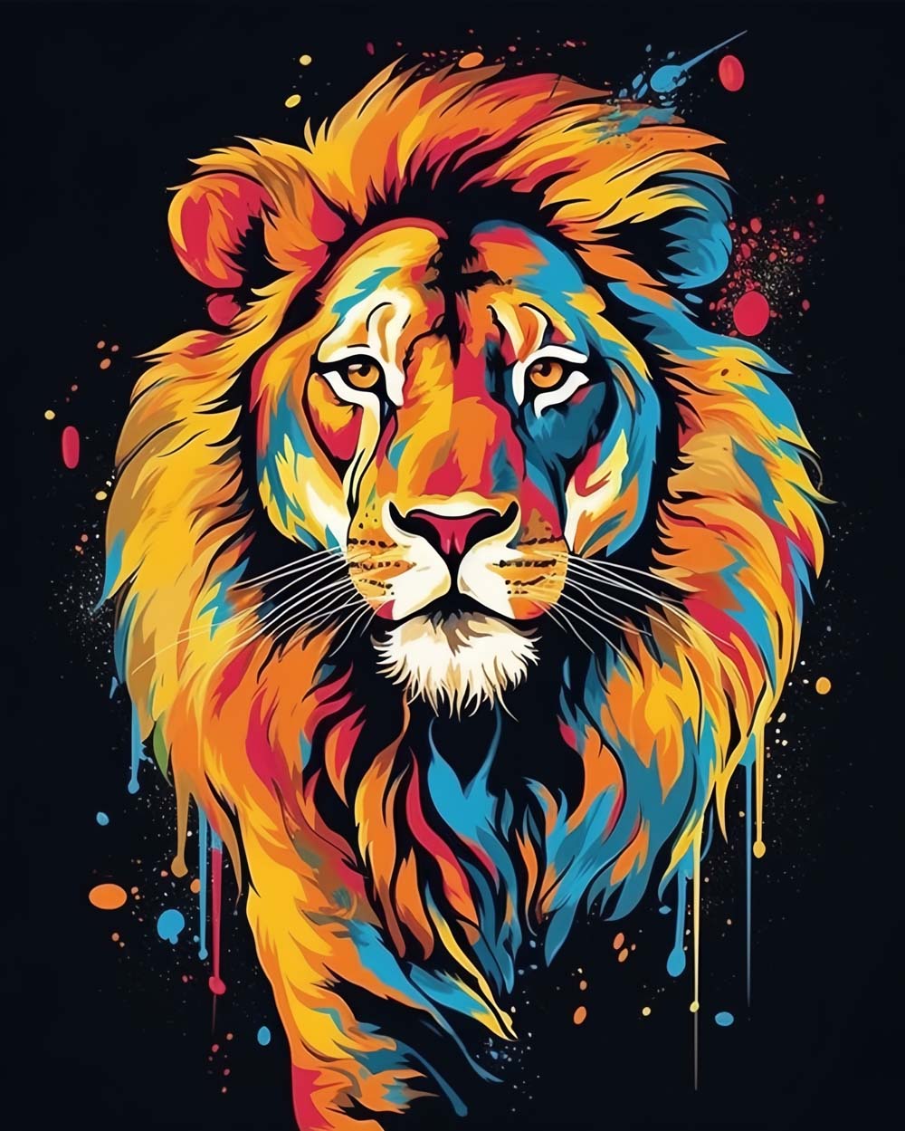 Schöner Aquarell-Löwe Diamond Painting