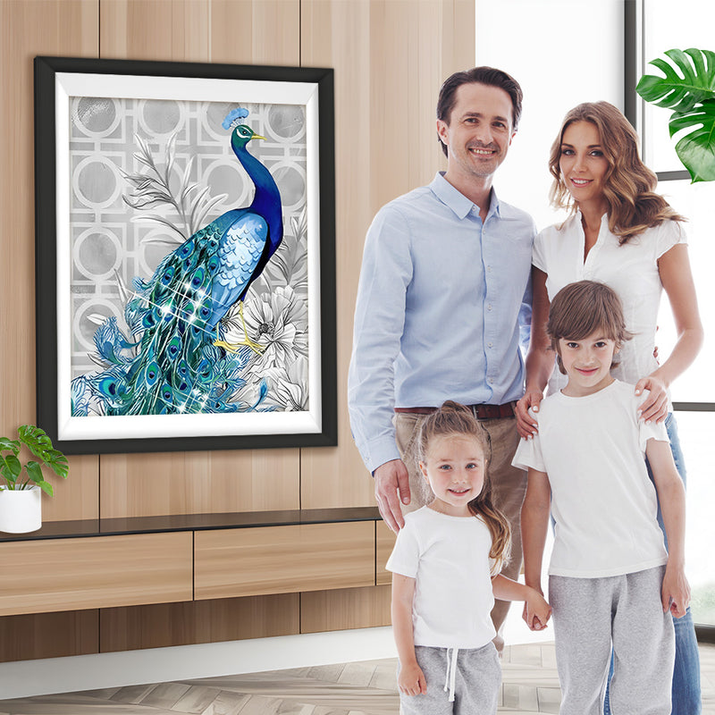 Schöner blauer Pfau Diamond Painting