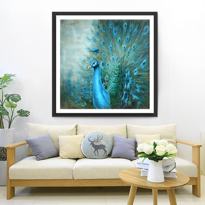 Schöner blauer Pfau Diamond Painting