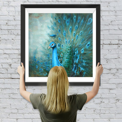 Schöner blauer Pfau Diamond Painting