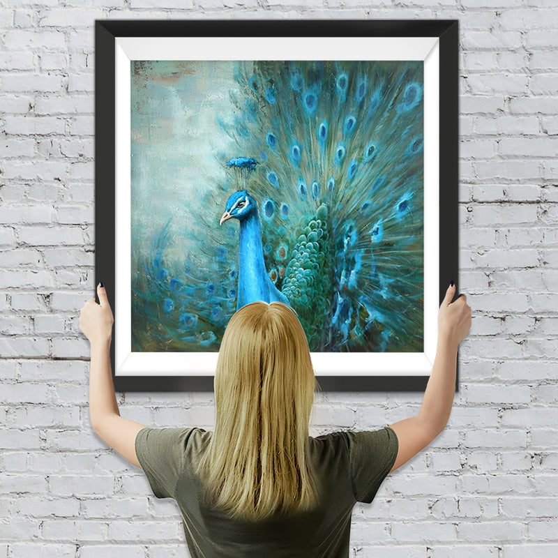 Schöner blauer Pfau Diamond Painting