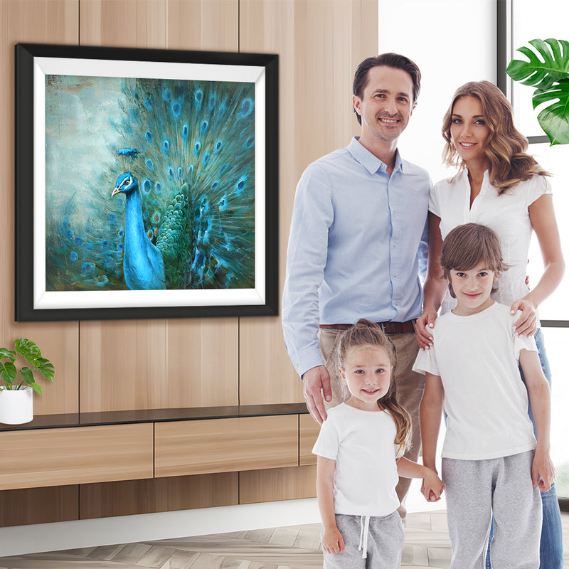Schöner blauer Pfau Diamond Painting